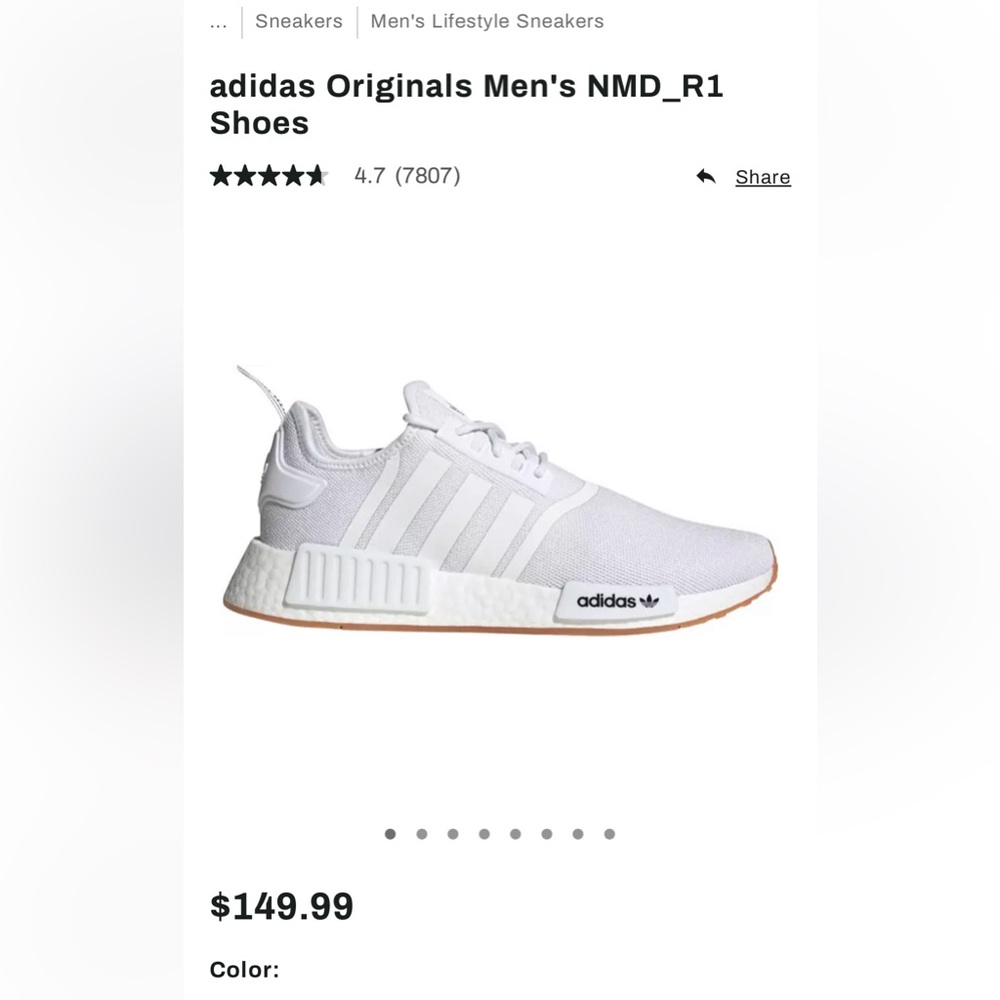 adidas Originals Men's NMD_R1 Shoes La Marque Cloud White/Gum